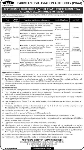 Pakistan Civil Aviation Authority PCCA Jobs 2024