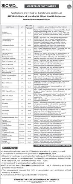 SICVD College Of Nursing And Allied Health Jobs 2024
